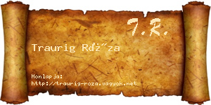 Traurig Róza névjegykártya